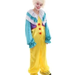 HPO Adult Men's Mad Clown Jumpsuit Costume | Yellow Cosplay Costume
