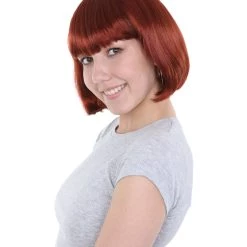 HPO Women's Bob Wig | Brown Short Halloween Wig | Premium Breathable Capless Cap