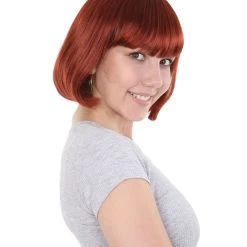 HPO Women's Bob Wig | Brown Short Halloween Wig | Premium Breathable Capless Cap