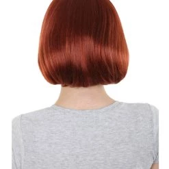 HPO Women's Bob Wig | Brown Short Halloween Wig | Premium Breathable Capless Cap