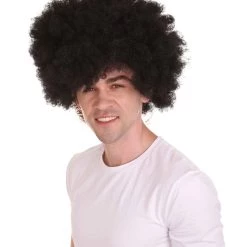 HPO Men Disco Afro Wig | Jumbo Cosplay Halloween Wig | Premium Breathable Capless Cap