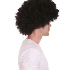 HPO Men Disco Afro Wig | Jumbo Cosplay Halloween Wig | Premium Breathable Capless Cap