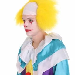 HPO Half Bald Head Men Curly Wig