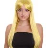 HPO Yellow Cosplay Long Straight Womens Wig | Sexy Cosplay Party Halloween Wig | Premium Breathable Capless Cap