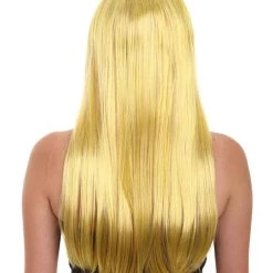 HPO Yellow Cosplay Long Straight Womens Wig | Sexy Cosplay Party Halloween Wig | Premium Breathable Capless Cap