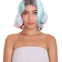 HPO Women's Fashion Mixed Color Womens Wig | Colorful Stage Party Character Cosplay Halloween Wig | Premium Breathable Capless Cap
