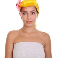 HPO Women's Animation Style Wig With Bow | Yellow Wigs | Premium Breathable Capless Cap