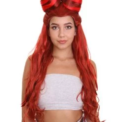 HPO Women's Beauty Womens Wig | Red Cosplay Wig | Premium Breathable Capless Cap