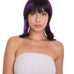 HPO SALE Ghost Of The Shell | Black & Purple Cosplay Wig | Premium Breathable Capless Cap