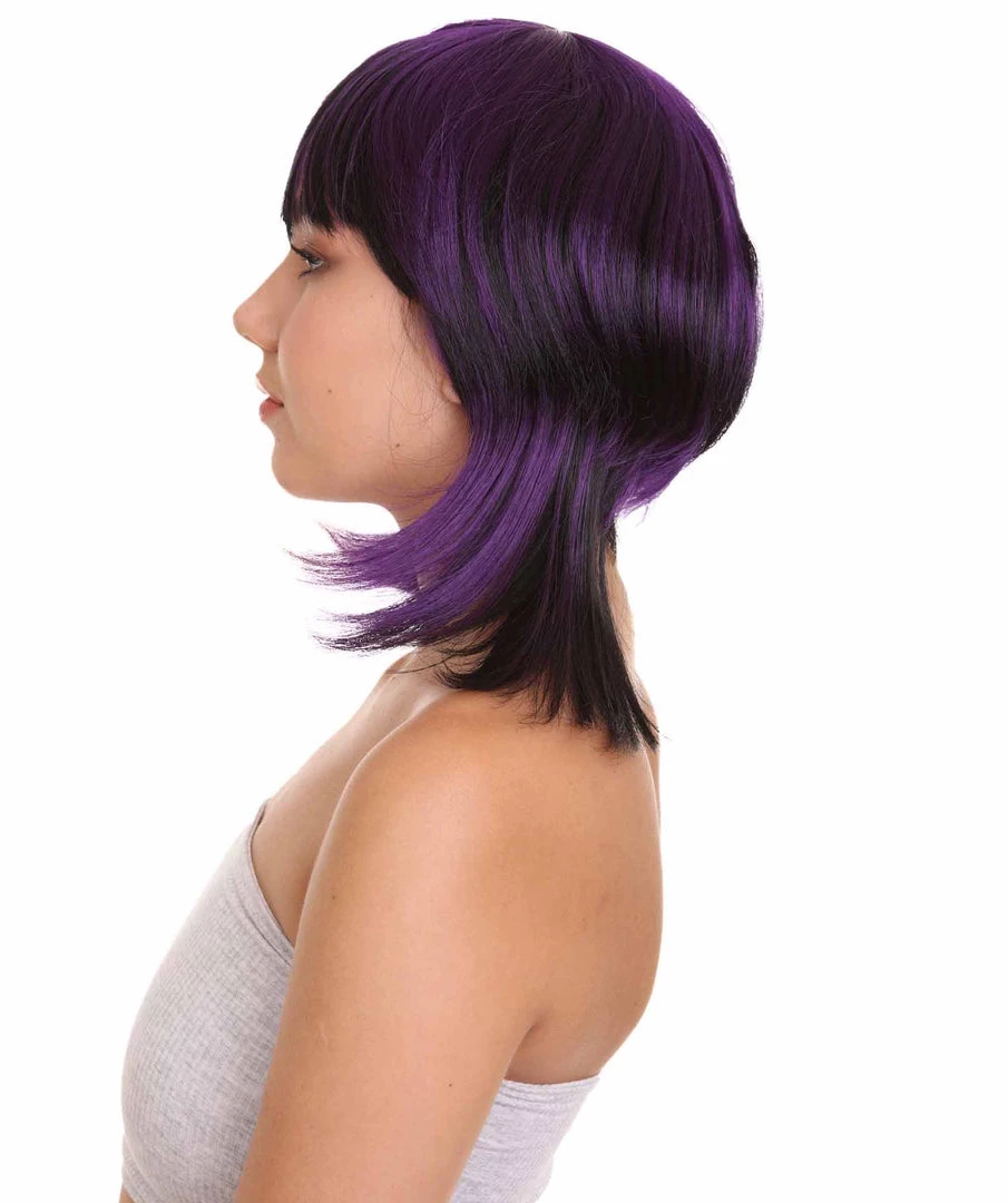 HPO SALE Ghost Of The Shell | Black & Purple Cosplay Wig | Premium Breathable Capless Cap