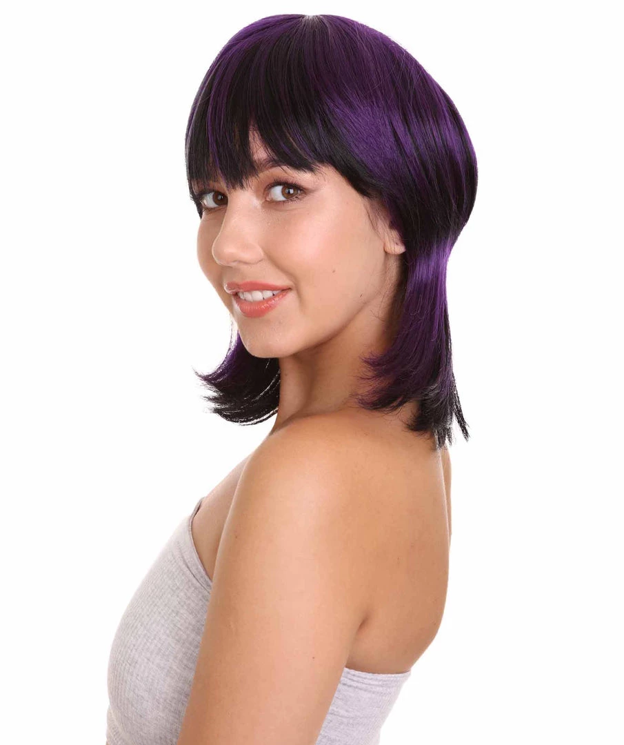 HPO SALE Ghost Of The Shell | Black & Purple Cosplay Wig | Premium Breathable Capless Cap