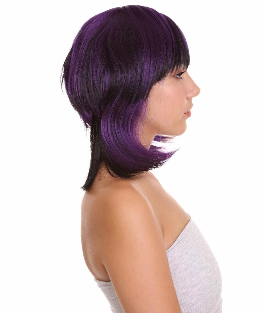 HPO SALE Ghost Of The Shell | Black & Purple Cosplay Wig | Premium Breathable Capless Cap