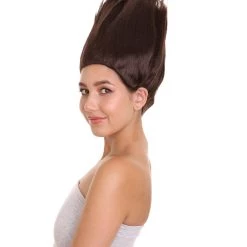 HPO Troll World Tour | Women's Troll Black Straight Spiked Cosplay Wig | Premium Breathable Capless Cap