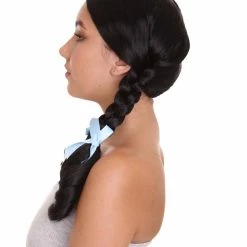 HPO Men's Womens Ponytail Wig | Black Braided Ponytail Wig | Premium Breathable Capless Cap