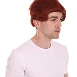 HPO Blocks Men's Wig | Burgundy TV/Movie Wigs | Premium Breathable Capless Cap