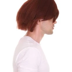 HPO Blocks Men's Wig | Burgundy TV/Movie Wigs | Premium Breathable Capless Cap