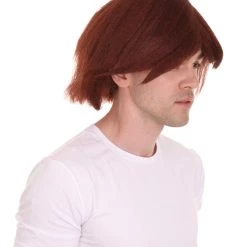 HPO Blocks Men's Wig | Burgundy TV/Movie Wigs | Premium Breathable Capless Cap
