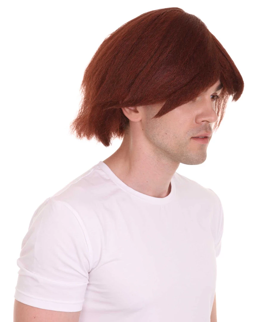HPO Blocks Men's Wig | Burgundy TV/Movie Wigs | Premium Breathable Capless Cap