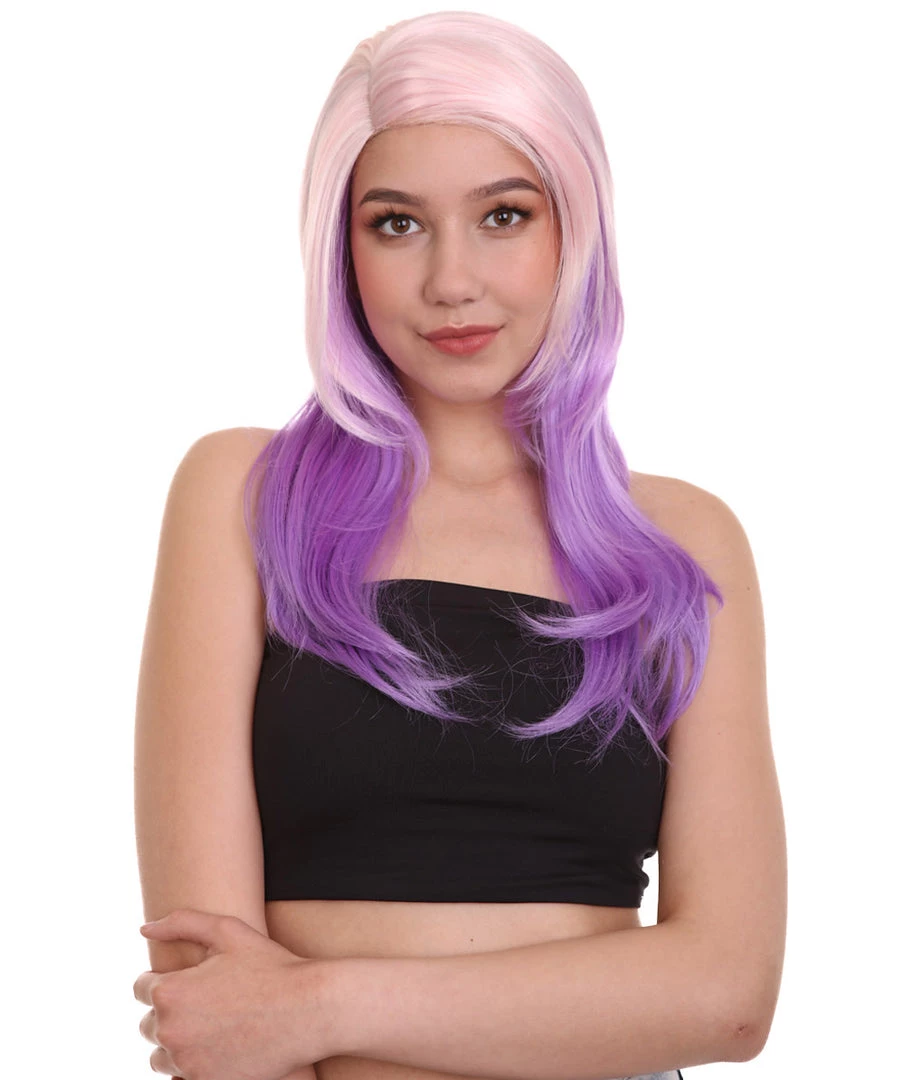 HPO Men's Two Tone Color Womens Wig | Little Pony Halloween Wig | Premium Breathable Capless Cap