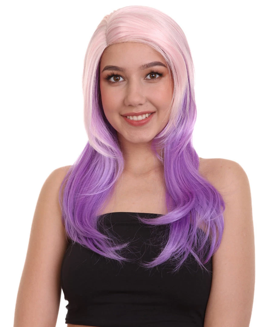 HPO Men's Two Tone Color Womens Wig | Little Pony Halloween Wig | Premium Breathable Capless Cap