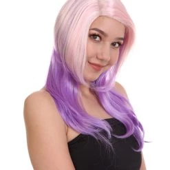 HPO Men's Two Tone Color Womens Wig | Little Pony Halloween Wig | Premium Breathable Capless Cap