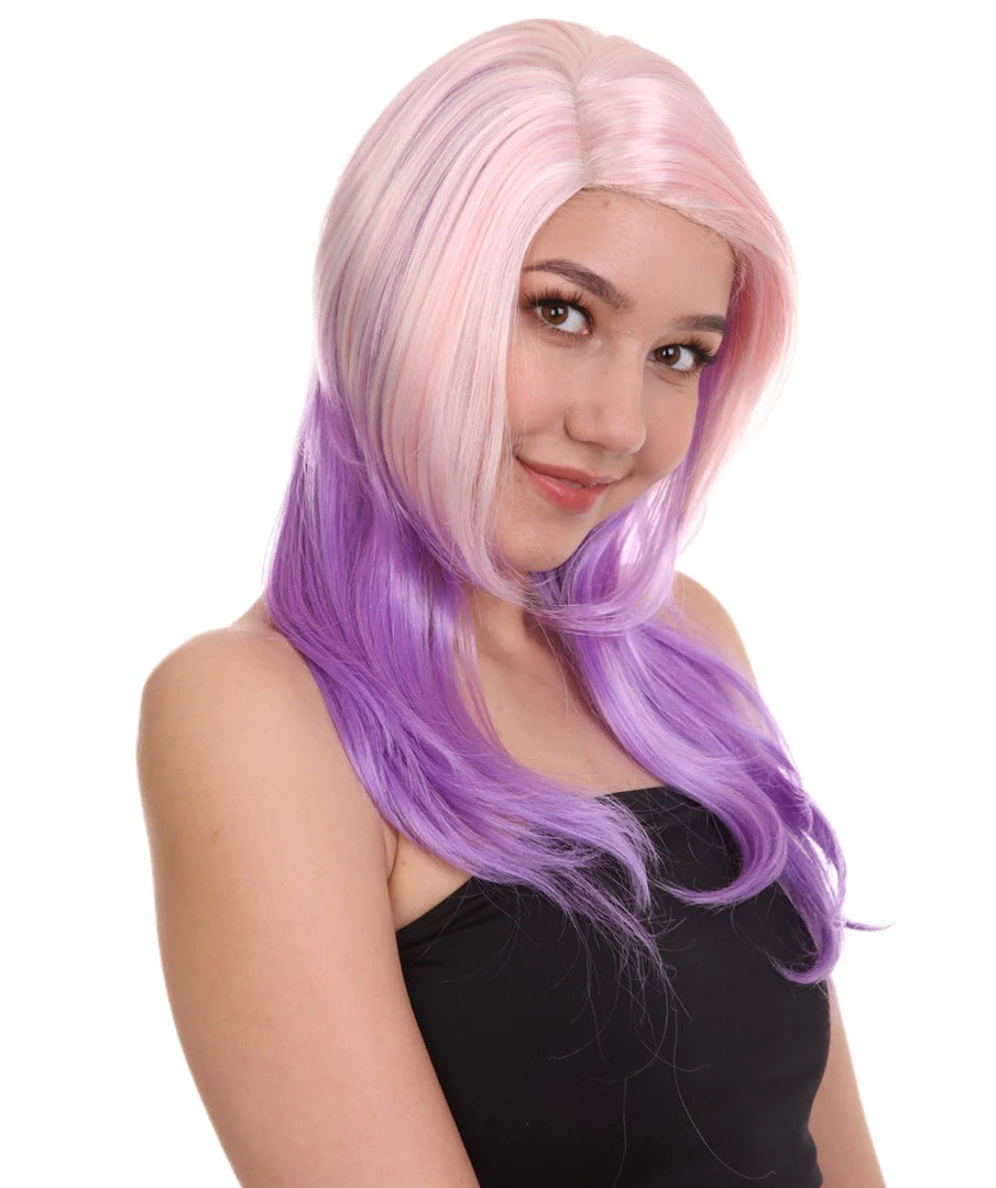 HPO Men's Two Tone Color Womens Wig | Little Pony Halloween Wig | Premium Breathable Capless Cap