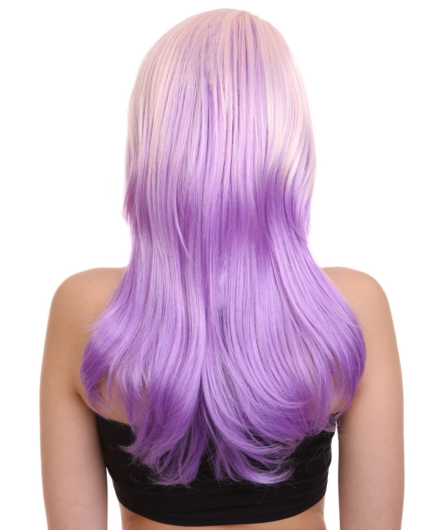 HPO Men's Two Tone Color Womens Wig | Little Pony Halloween Wig | Premium Breathable Capless Cap