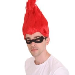 HPO Men's Superhero Family Villain Wig | Mens Wig With Mask Set | TV/Movie Wigs | Premium Breathable Capless Cap