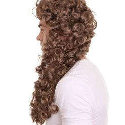 HPO Nobleman Mens Wig | Brown Cosplay Halloween Wig | Premium Breathable Capless Cap