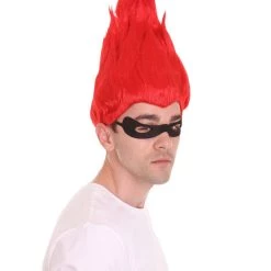 HPO Men's Superhero Family Villain Wig | Mens Wig With Mask Set | TV/Movie Wigs | Premium Breathable Capless Cap