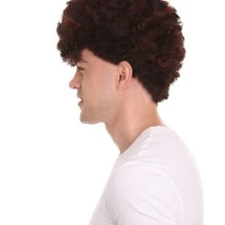 HPO Football | Men's Football Curly Brown Wig With Headband