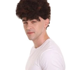 HPO Football | Men's Football Curly Brown Wig With Headband