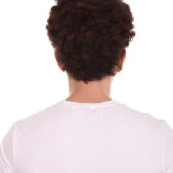 HPO Football | Men's Football Curly Brown Wig With Headband