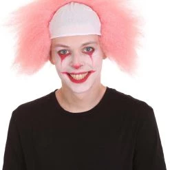 HPO Half Bald Head Men Curly Wig