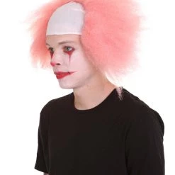 HPO Half Bald Head Men Curly Wig