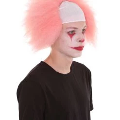 HPO Half Bald Head Men Curly Wig