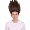 HPO Men's Multicolor | Mens Trolls Black Straight Spiked Wig