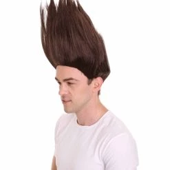 HPO Men's Multicolor | Mens Trolls Black Straight Spiked Wig