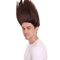 HPO Men's Multicolor | Mens Trolls Black Straight Spiked Wig