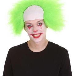 HPO Half Bald Head Men Curly Wig