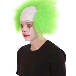 HPO Half Bald Head Men Curly Wig