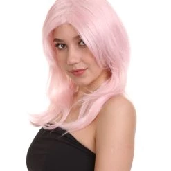 HPO Pastel Pink Jem Womens Wig | Party Ready Fancy Cosplay Halloween Wig | Premium Breathable Capless Cap