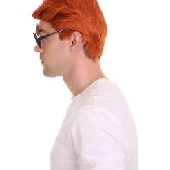 HPO Men Short Funny Wig With Eye Glass | Premium Breathable Capless Cap Men's