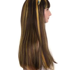 HPO Monster Womens Wig | Black Gold Long Cosplay Halloween Wig | Premium Breathable Capless Cap