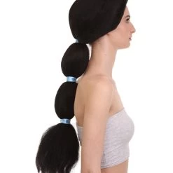 HPO Womens Adult Princess Braided Wig | Black TV/Movie Wigs | Premium Breathable Capless Cap