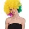 HPO Adult Women's Carnival Mardi Gras Tri-Color Wig | Jumbo Afro Cosplay Halloween Wig | Premium Breathable Capless Cap