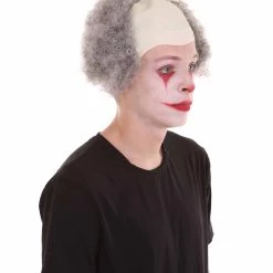 HPO Men's Half Bald Head Curly Men Wig, Black