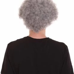 HPO Men's Half Bald Head Curly Men Wig, Black