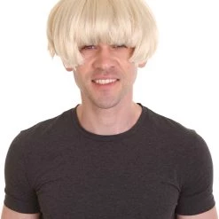 HPO Men's Rapper Short Straight Wig | Blonde Cosplay Wig | Premium Breathable Capless Cap