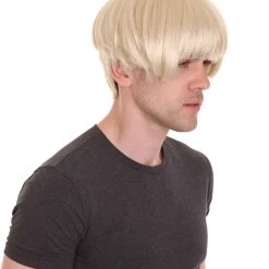 HPO Men's Rapper Short Straight Wig | Blonde Cosplay Wig | Premium Breathable Capless Cap